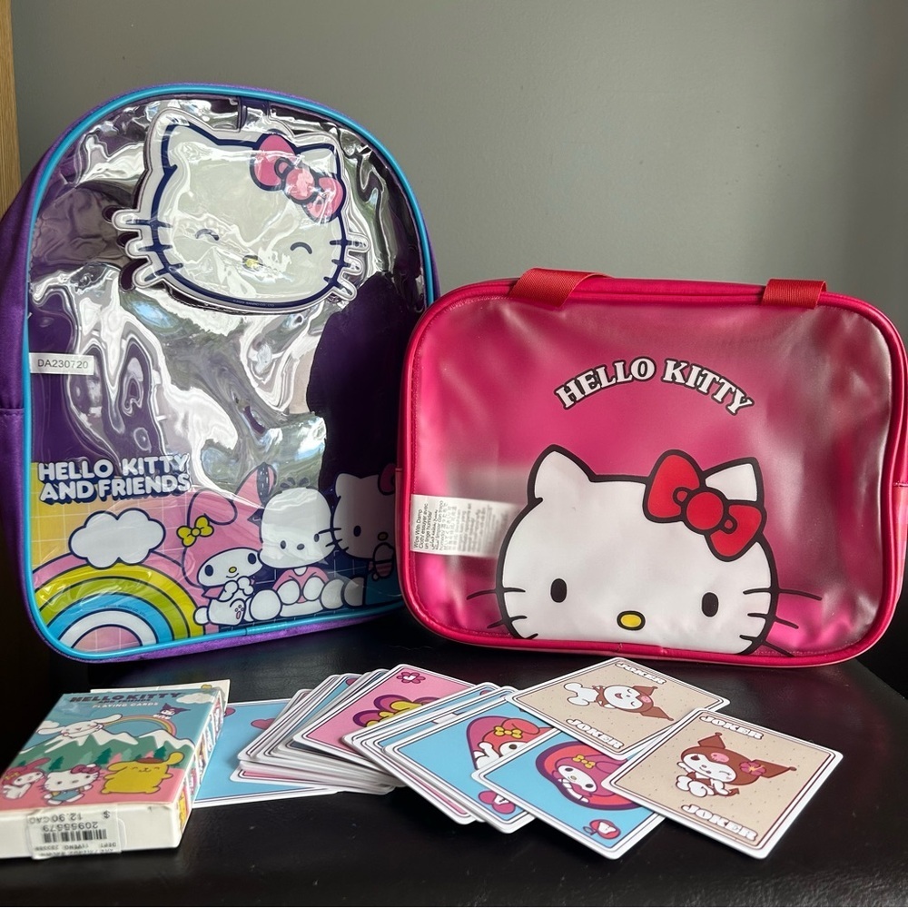 Hello Kitty Bundle Mini Backpack, Mini Tote & Card Deck